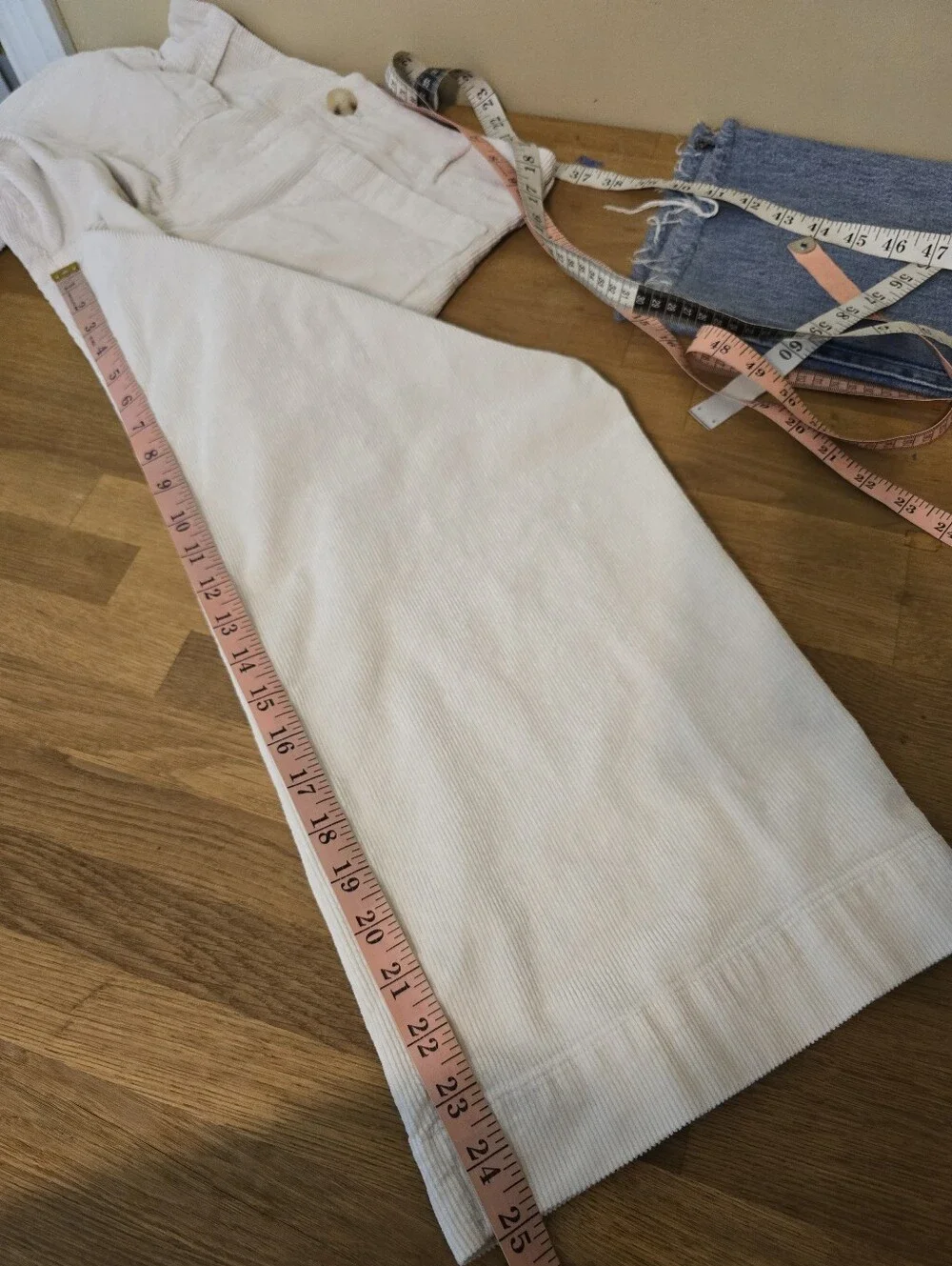 Maeve Anthropologie Colette Crop Pants Corduroy Wide Leg Trousers Cream 30 - Picture 11 of 13